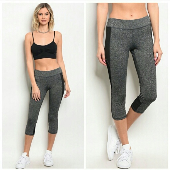 Pants - LAST ONE! Mesh Panel Cropped Workout Leggings